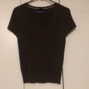 Brown Short Sleeve Sweater
